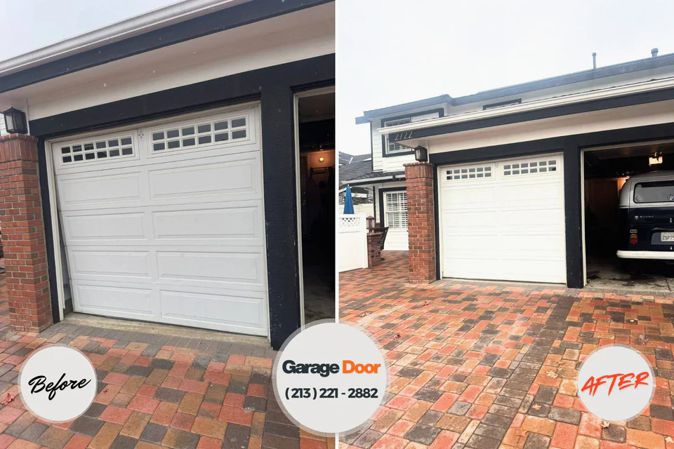 Before and after: garage door repair Easley, SC